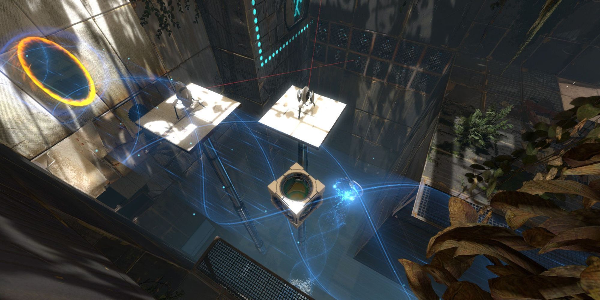 Two portals in a test zone in Portal