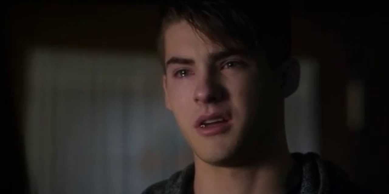 Mike Montgomery (Cody Christian) crying in &quot;Pretty Little Liars.&quot;