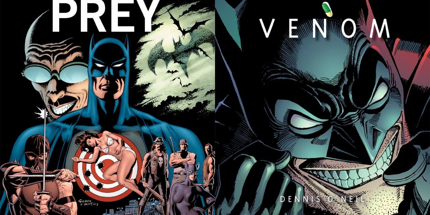 Cover art for Prey (Doug Moench, Paul Gulacy) and Venom (Dennis O'Neil, Trevor von Eeden)