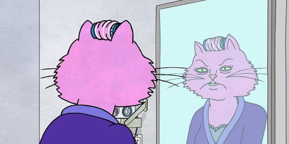 Princess Carolyn gives herself a motivational speech in the mirror on BoJack Horseman