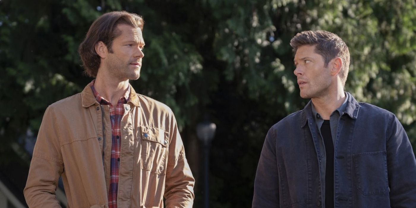 Sam and Dean looking at each other in Supernatural 