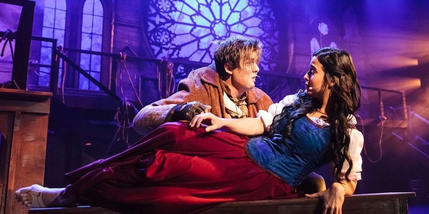 Quasimodo and Esmerelda singing in the Hunchback of Notre Dame Musical