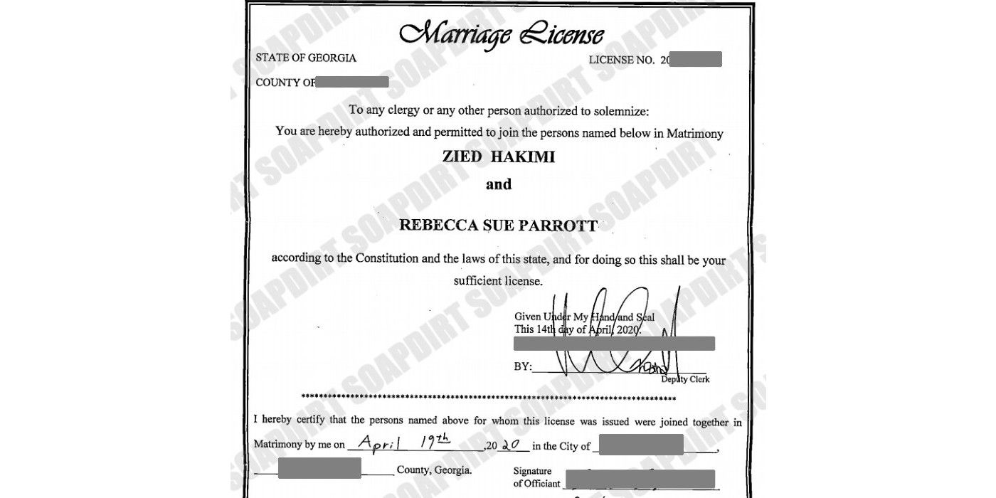 Rebecca Zied Marriage License In 90 Day Fiance
