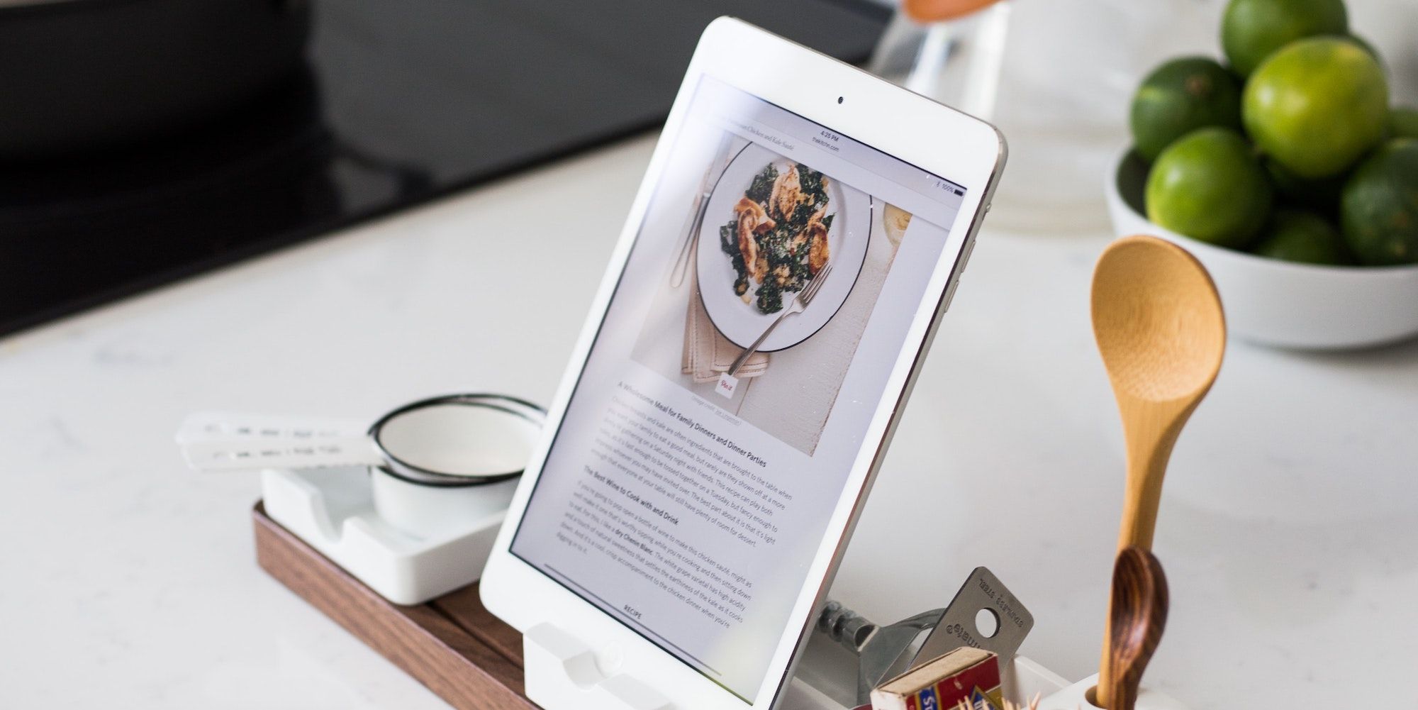 iPad displaying recipes