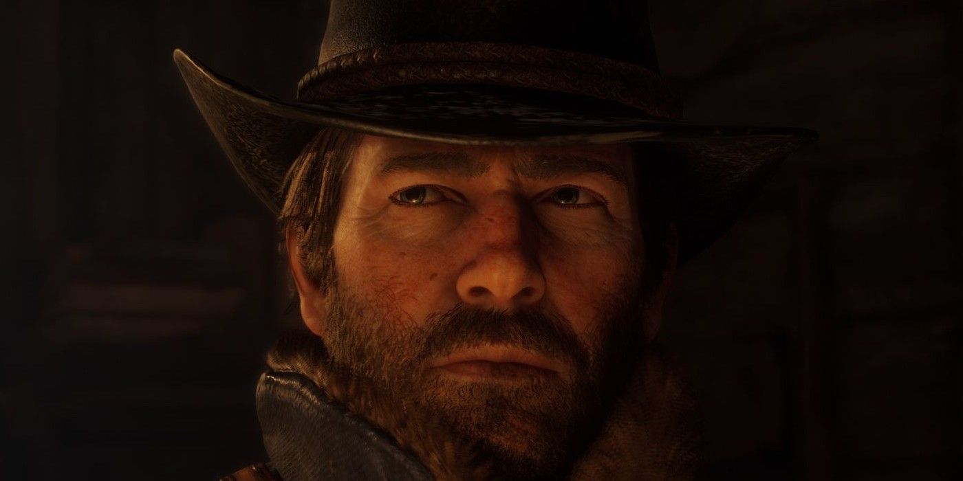 red and black, Arthur Morgan, rdr2, face only, intense, side vie 