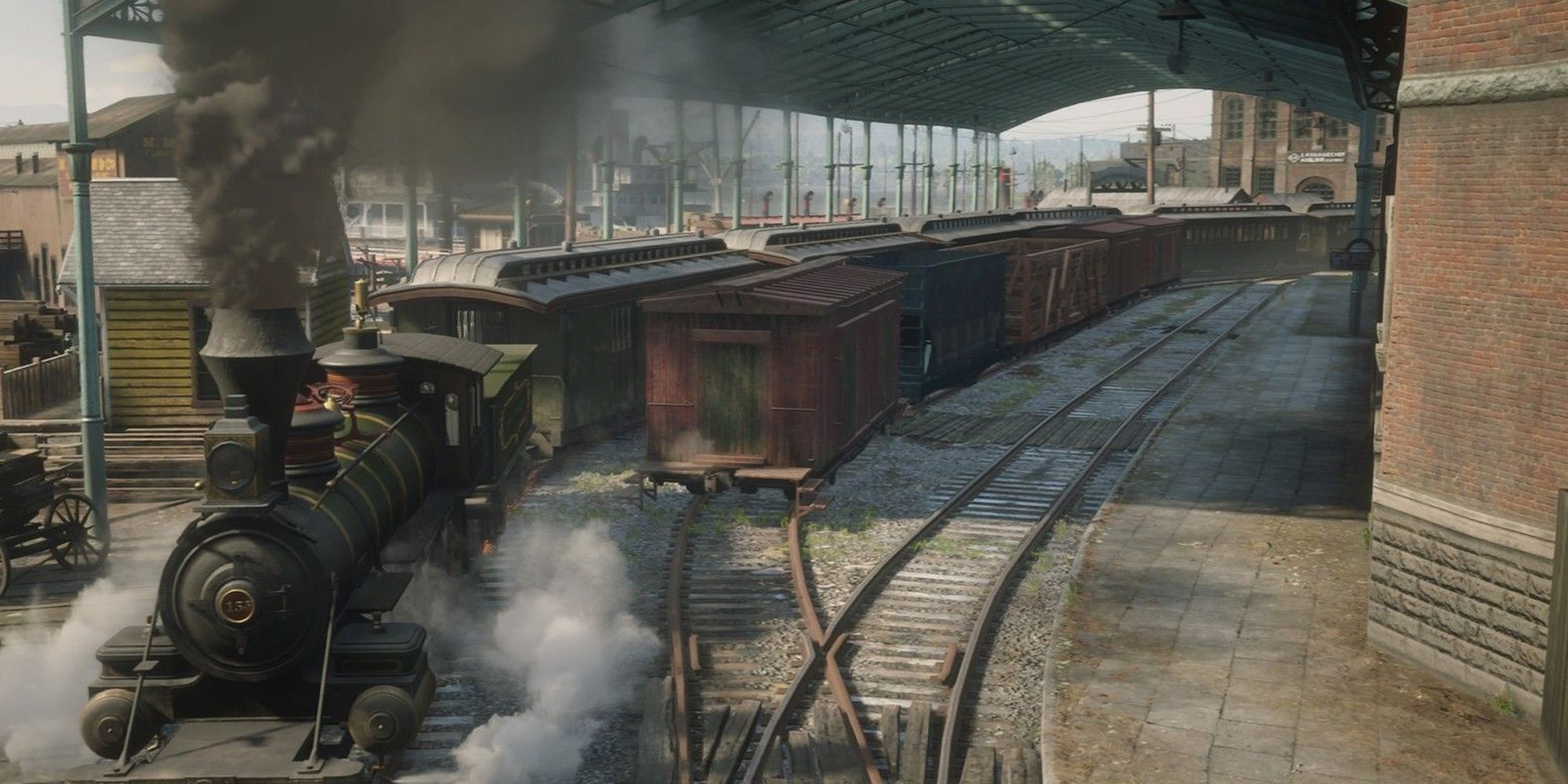 A train passes through in Red Dead Redemption 2