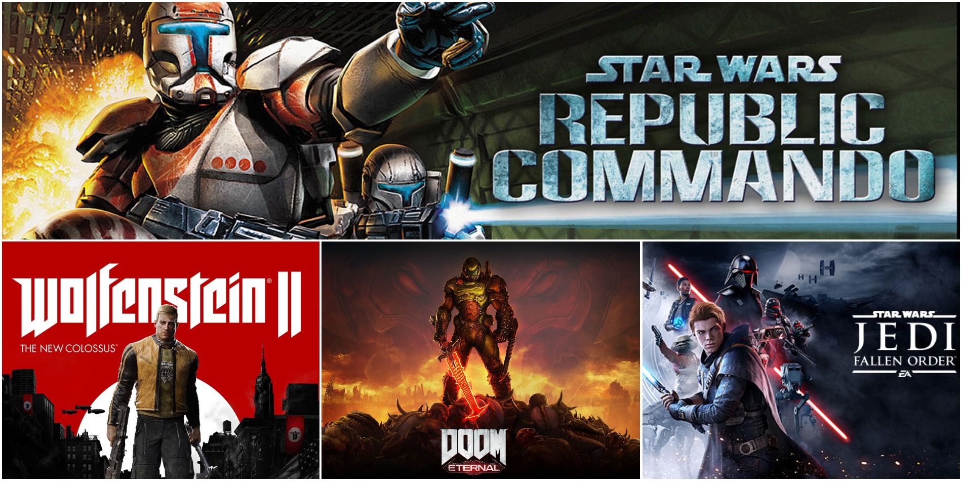 Star Wars: Republic Commando, Wolfenstein II: The New Colossus and Star Wars Jedi: Fallen Order