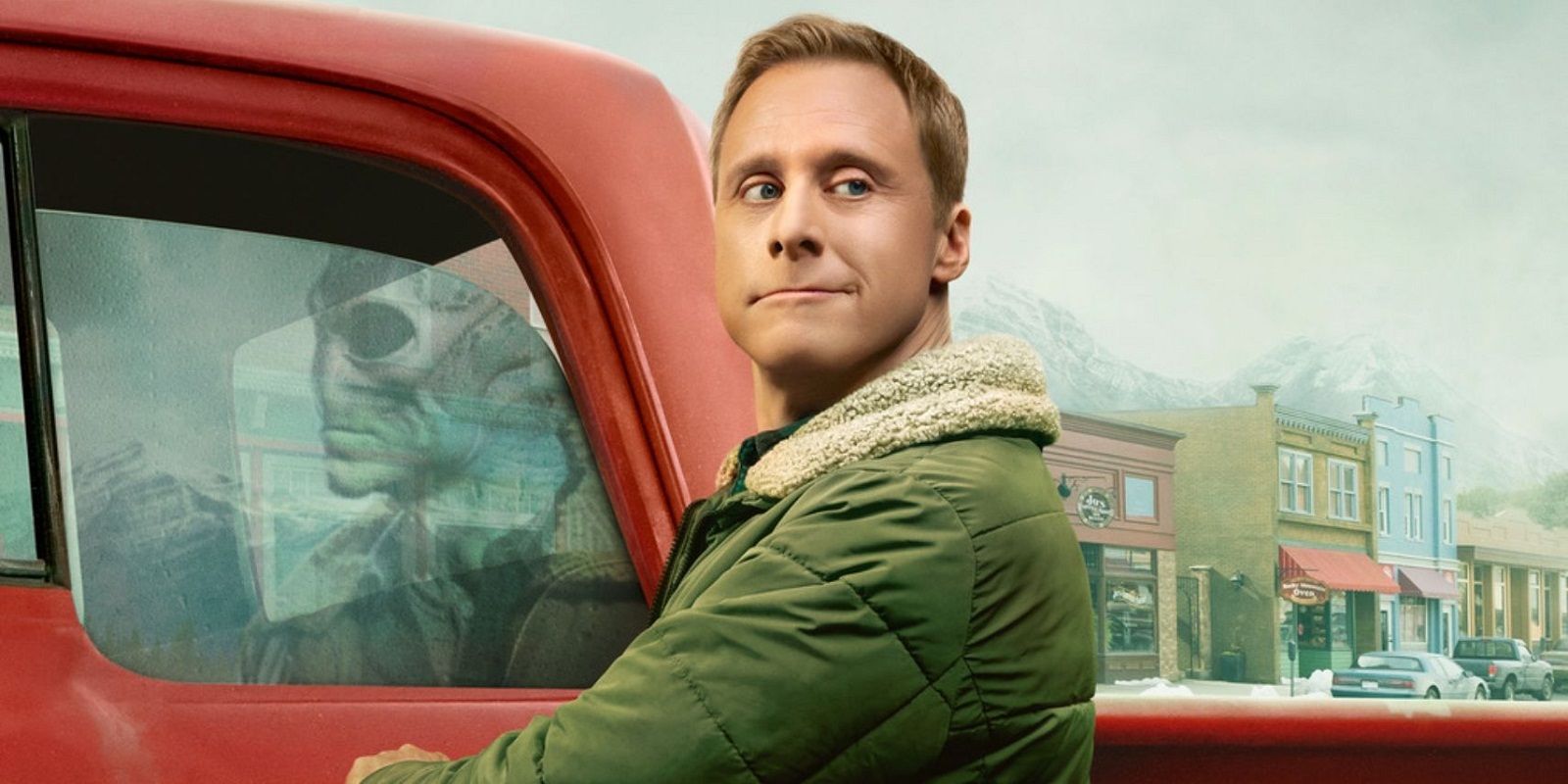 Alan Tudyk by a truck in Resident Alien