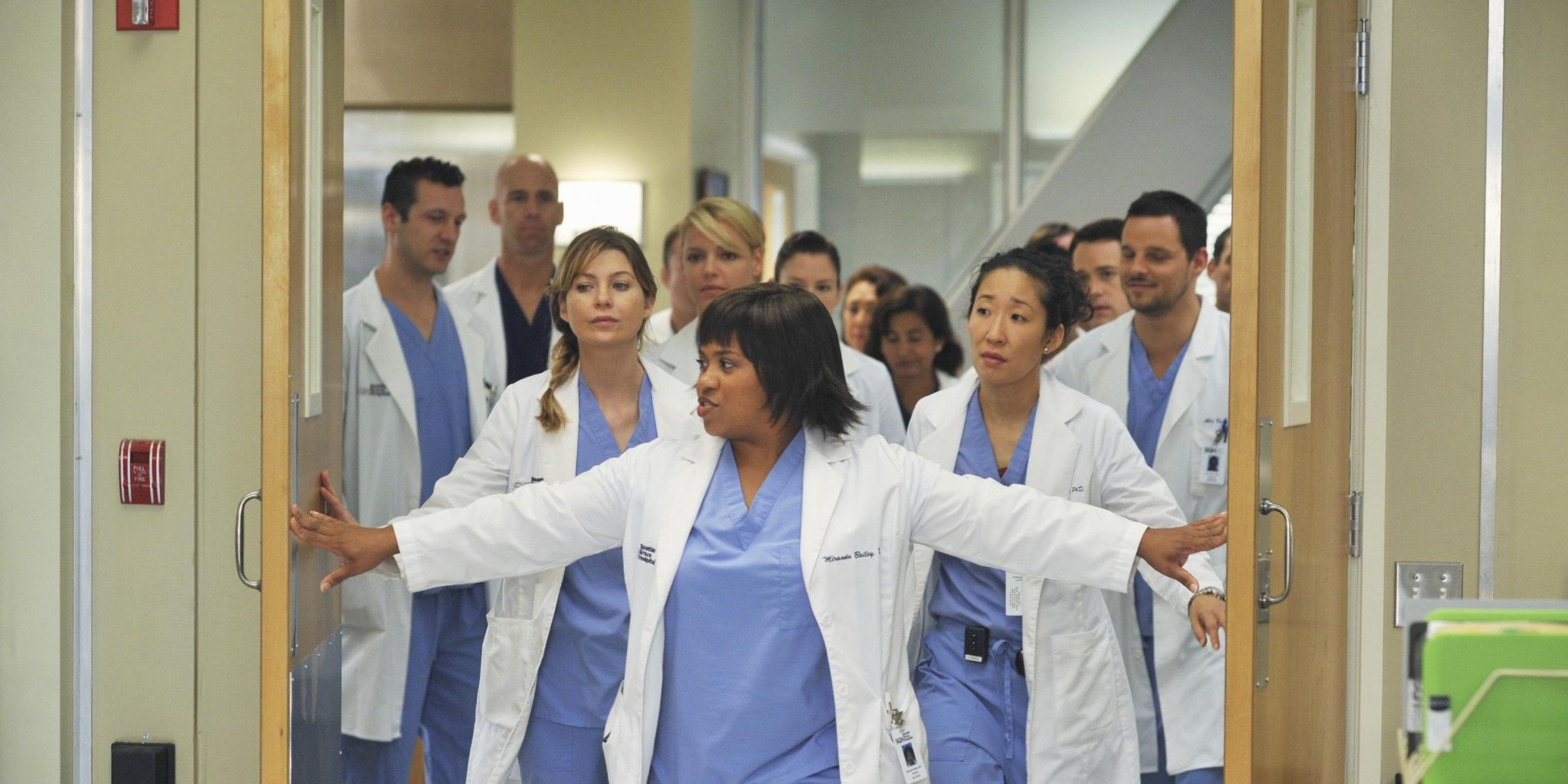 Grey's Anatomy residents working extremely long hours.