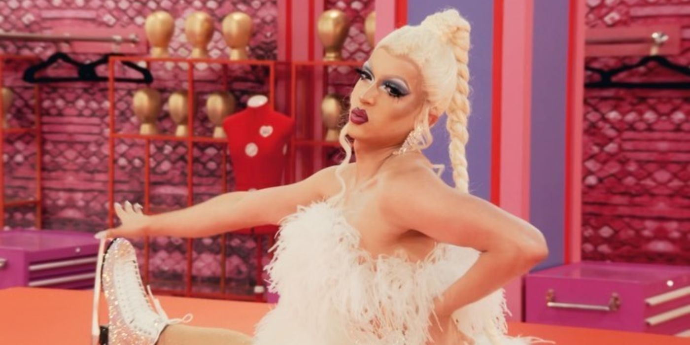 Denali posing with her hand on her waist in RuPaul's Drag Race.