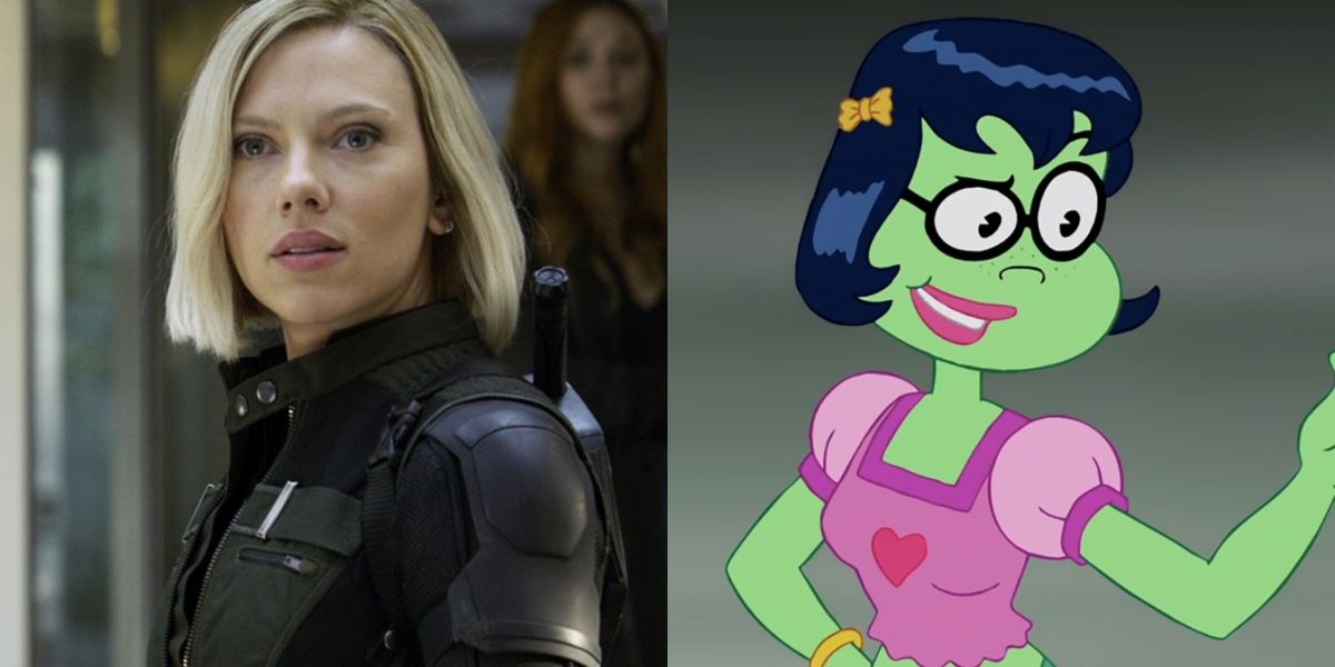 Johansson as Black Widow and voicing in Mindy in The SpongeBob SquarePants Movie
