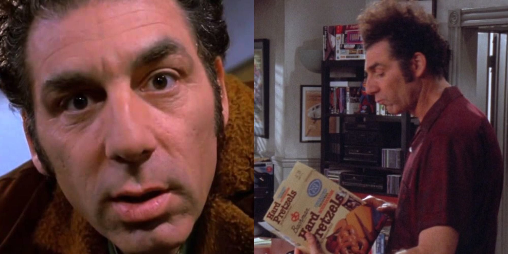 Two images of Cosmo Kramer from Seinfeld