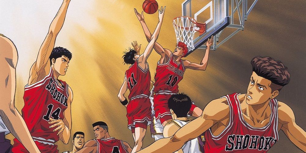 A basketball match in the Slam Dunk anime.