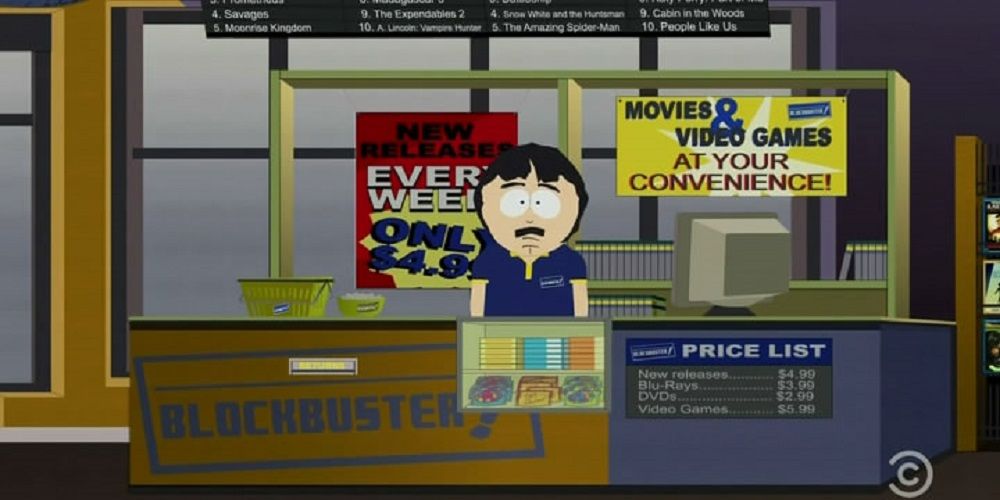 Randy works at Blockbuster in South Park