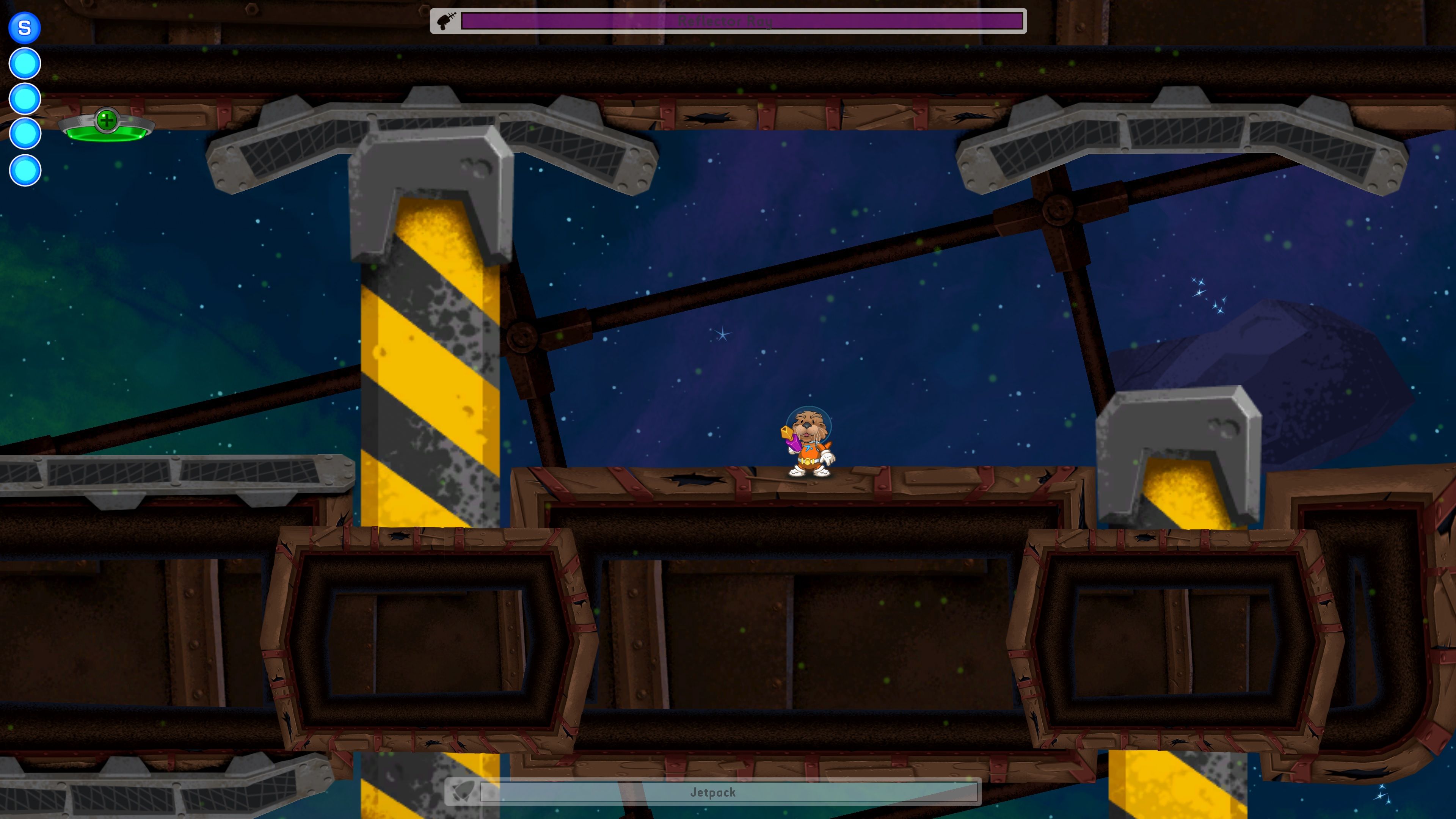 A Space Otter Charlie screenshot of one of the crushing obstacles.