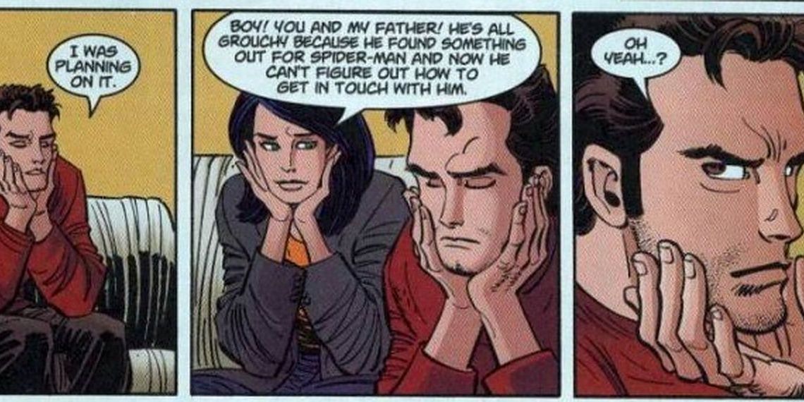Peter Parker sits with Jill Stacy