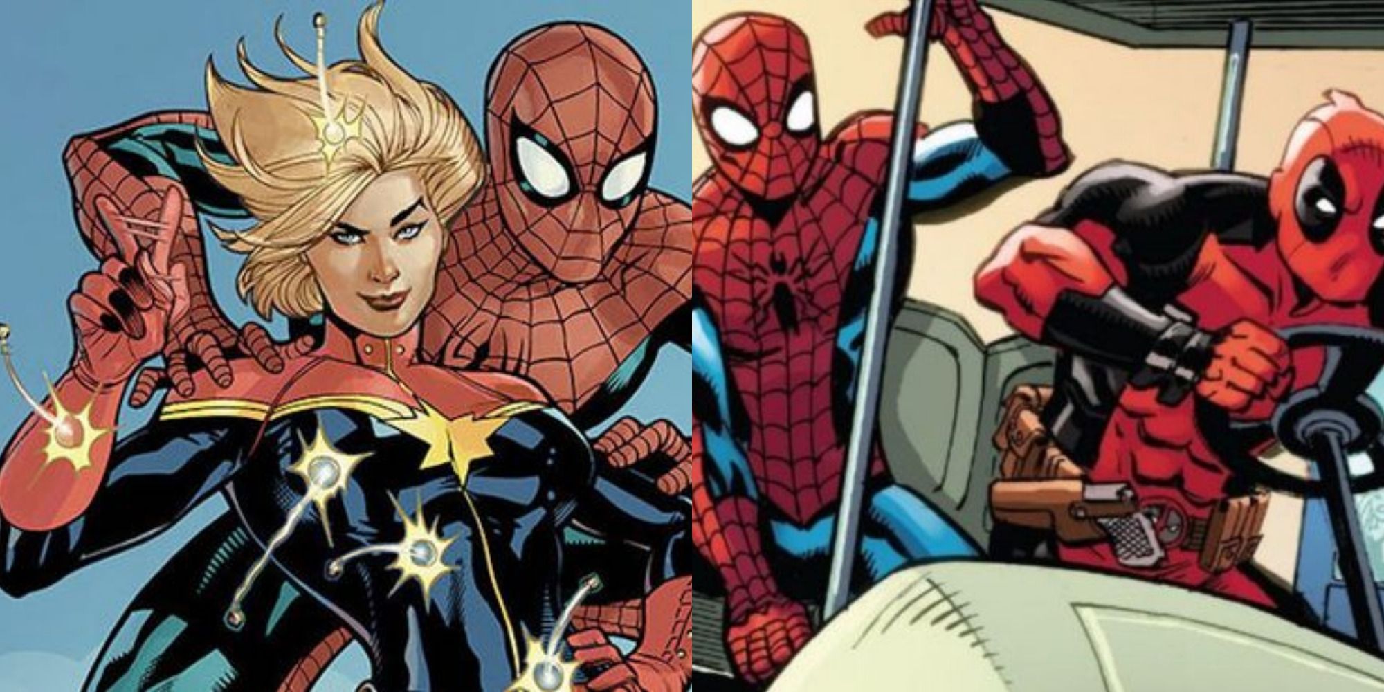 Captain Marvel with Spider-Man/Deadpool drives Spider-Man