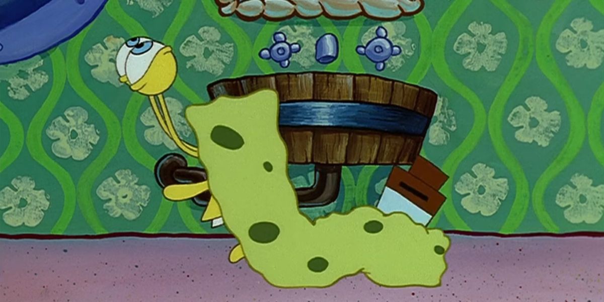 SpongeBob turning into a snail in episode I Was a Teenage Gary