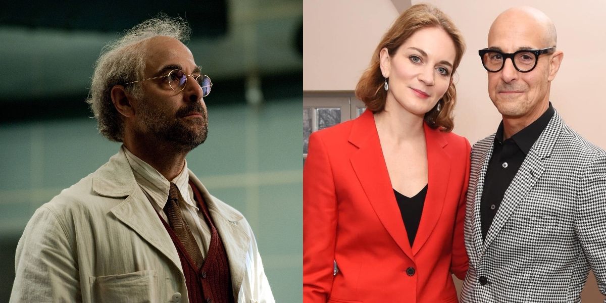 Stanley Tucci as Dr.Abraham and with his wife Kathryn &quot;Kate&quot; Spath-Tucci
