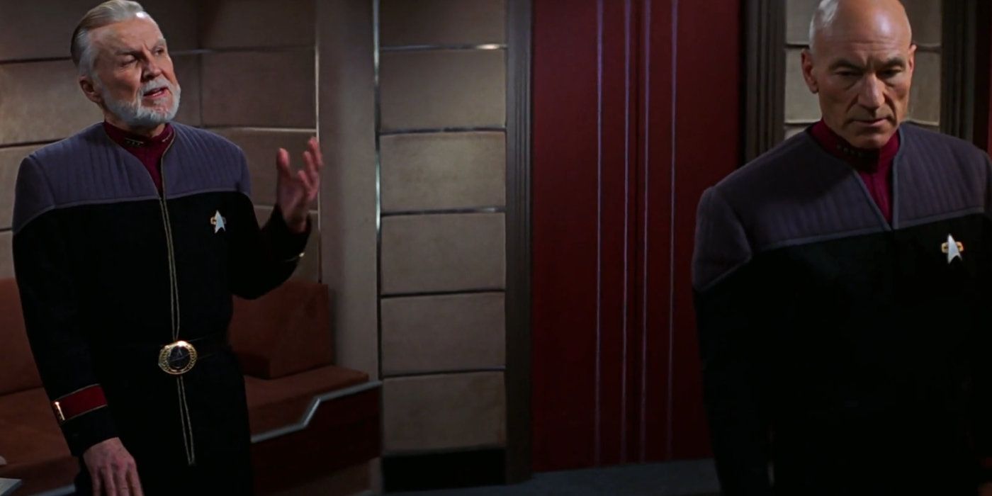 Admiral Dougherty and Captain Picard clash over the Ba'ku