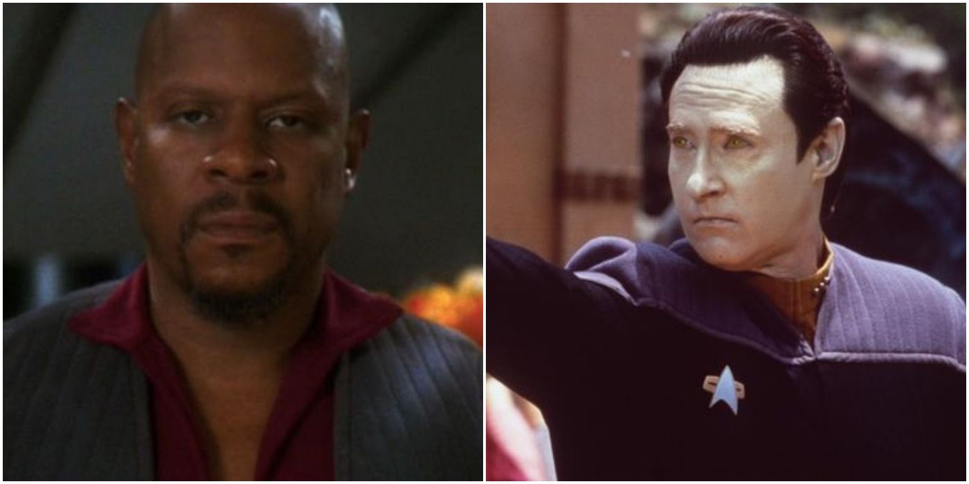 Benjamin Sisko/Data with his arm out