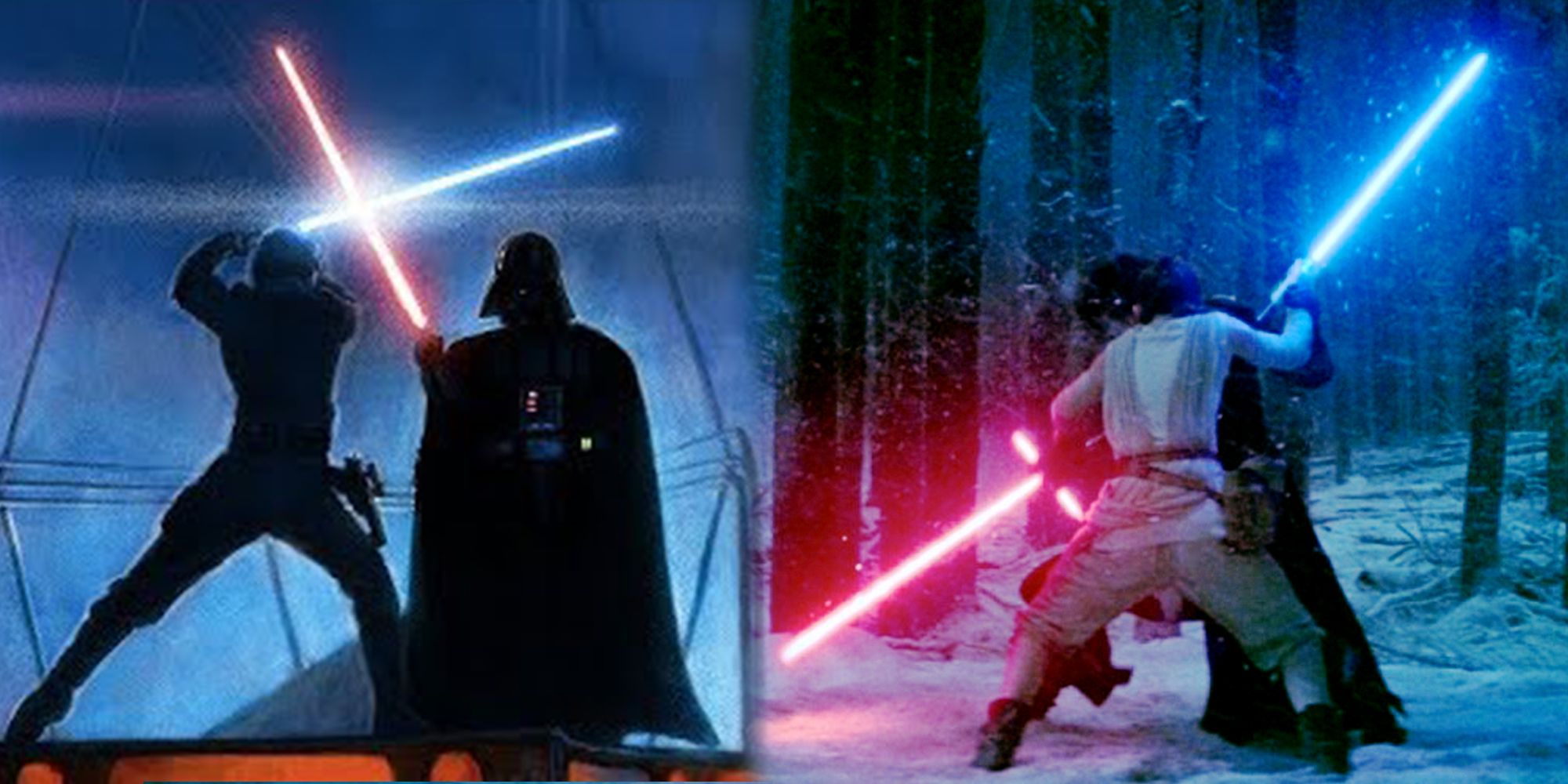 Star Wars Luke Skywalker vs Darth Vader and Rey vs Kylo Ren