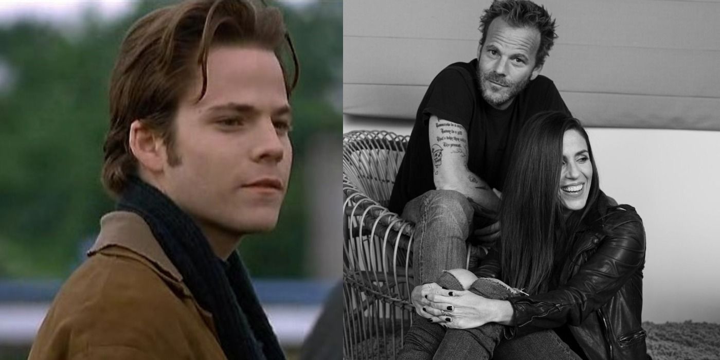 Stephen Dorff then and now, 90s image side by side with Dorff more recently with Soleil Moon Frye.