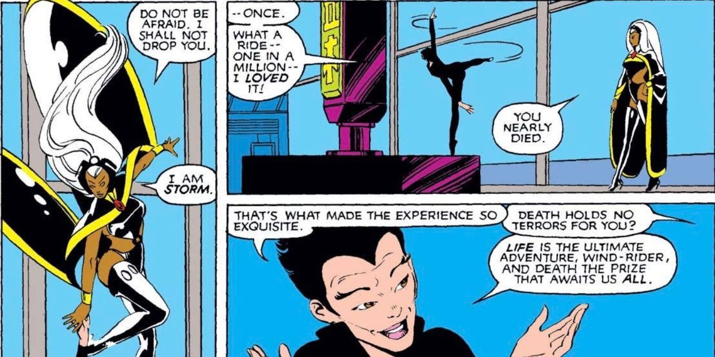 Storm And Yukio talk in X-Men comics.