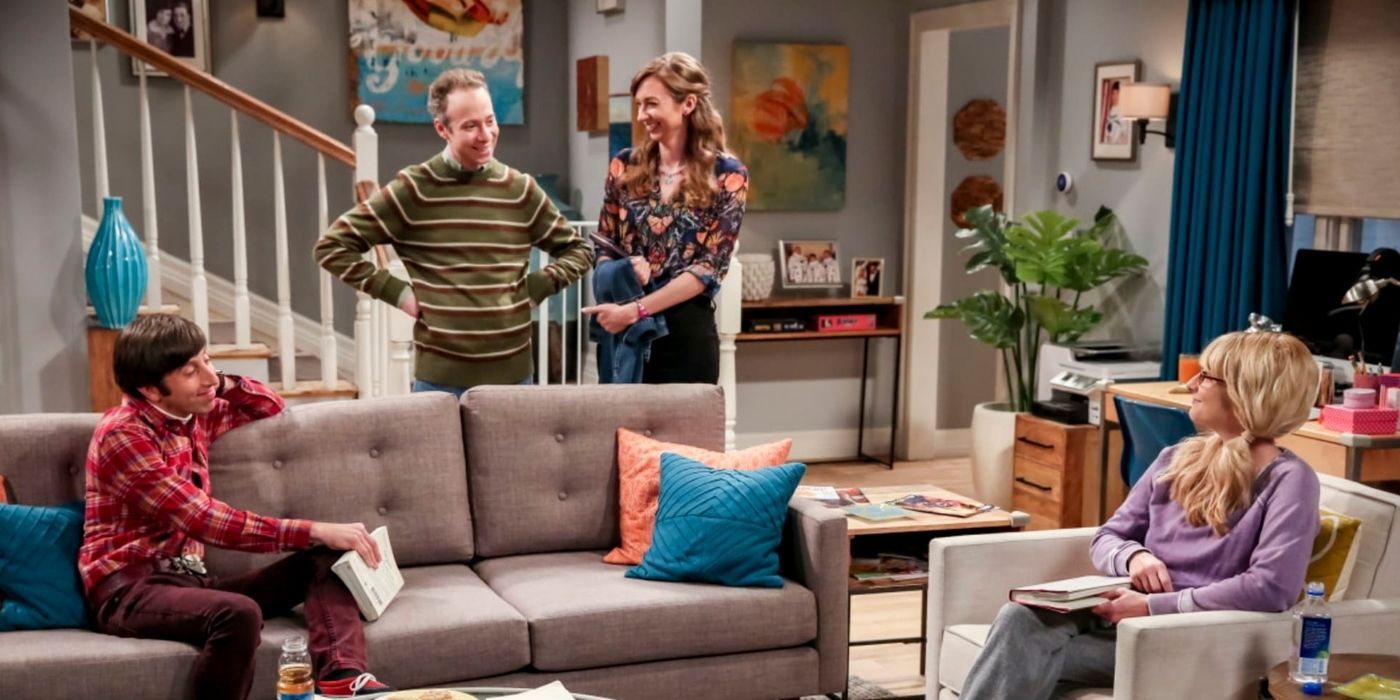 Stuart and denise visit howard and bernadette in the big bang theory