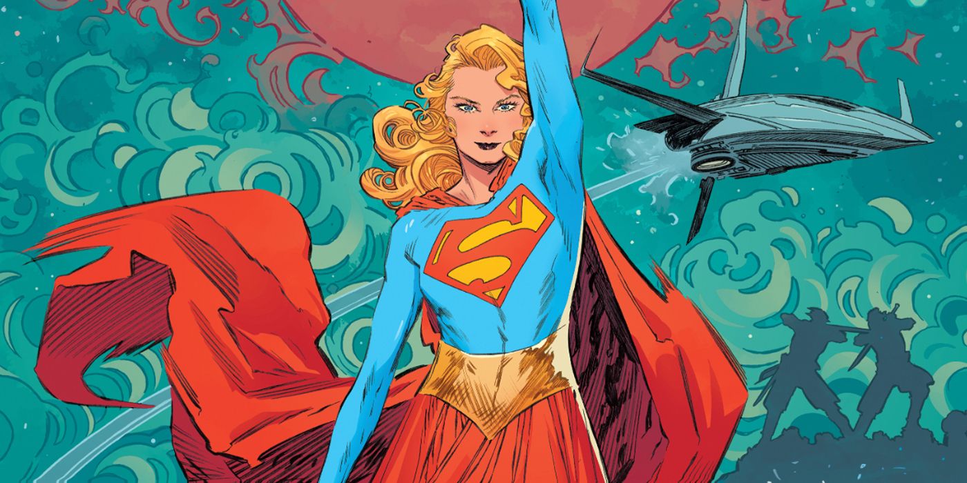 Supergirl flying in the DC Comics