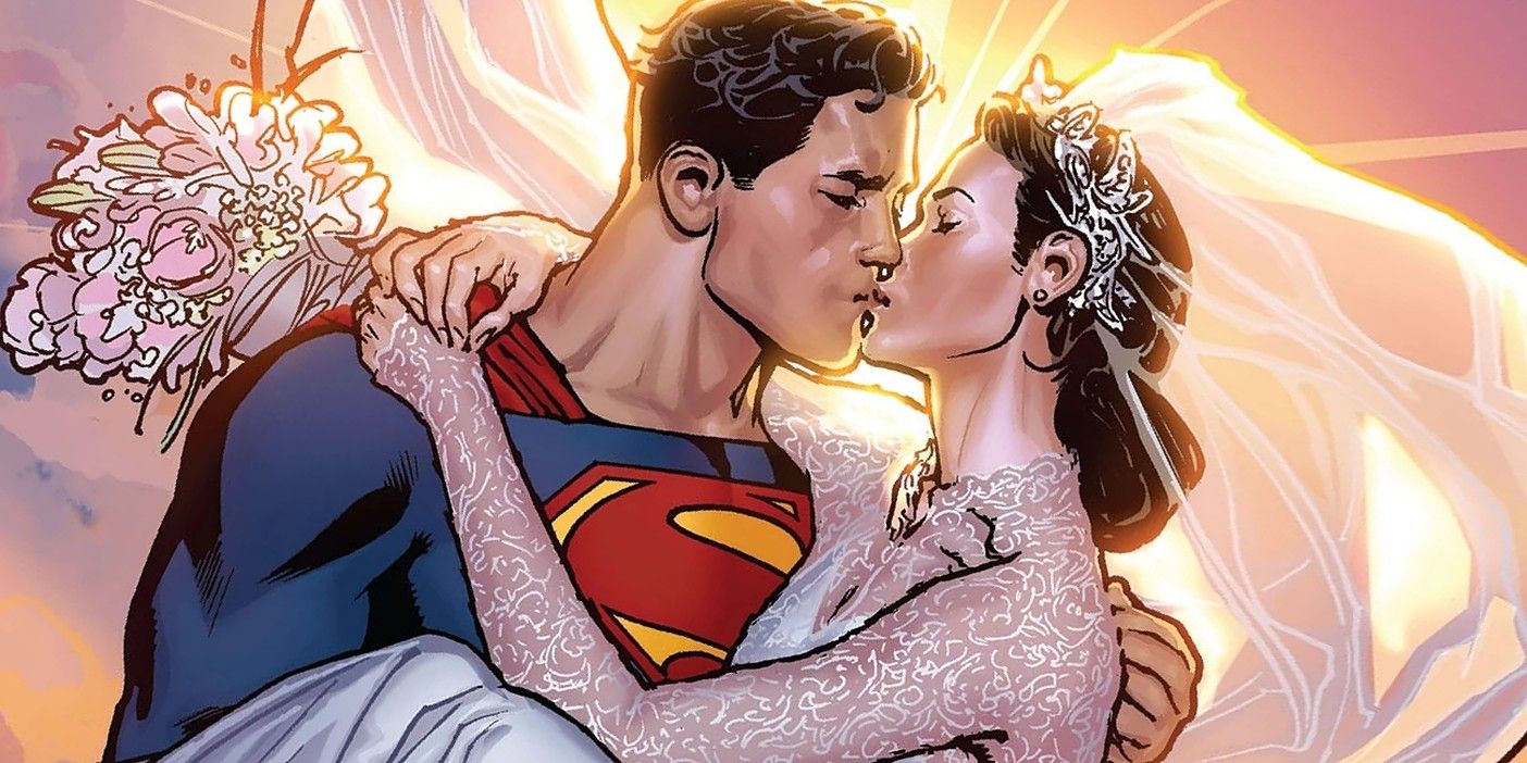 Superman and Lois Lane Wedding Kiss Comic