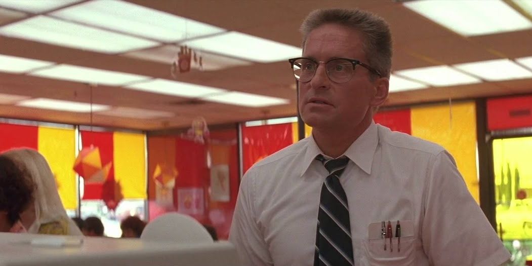 William requests breakfast at the counter in Whammy Burger in Falling Down
