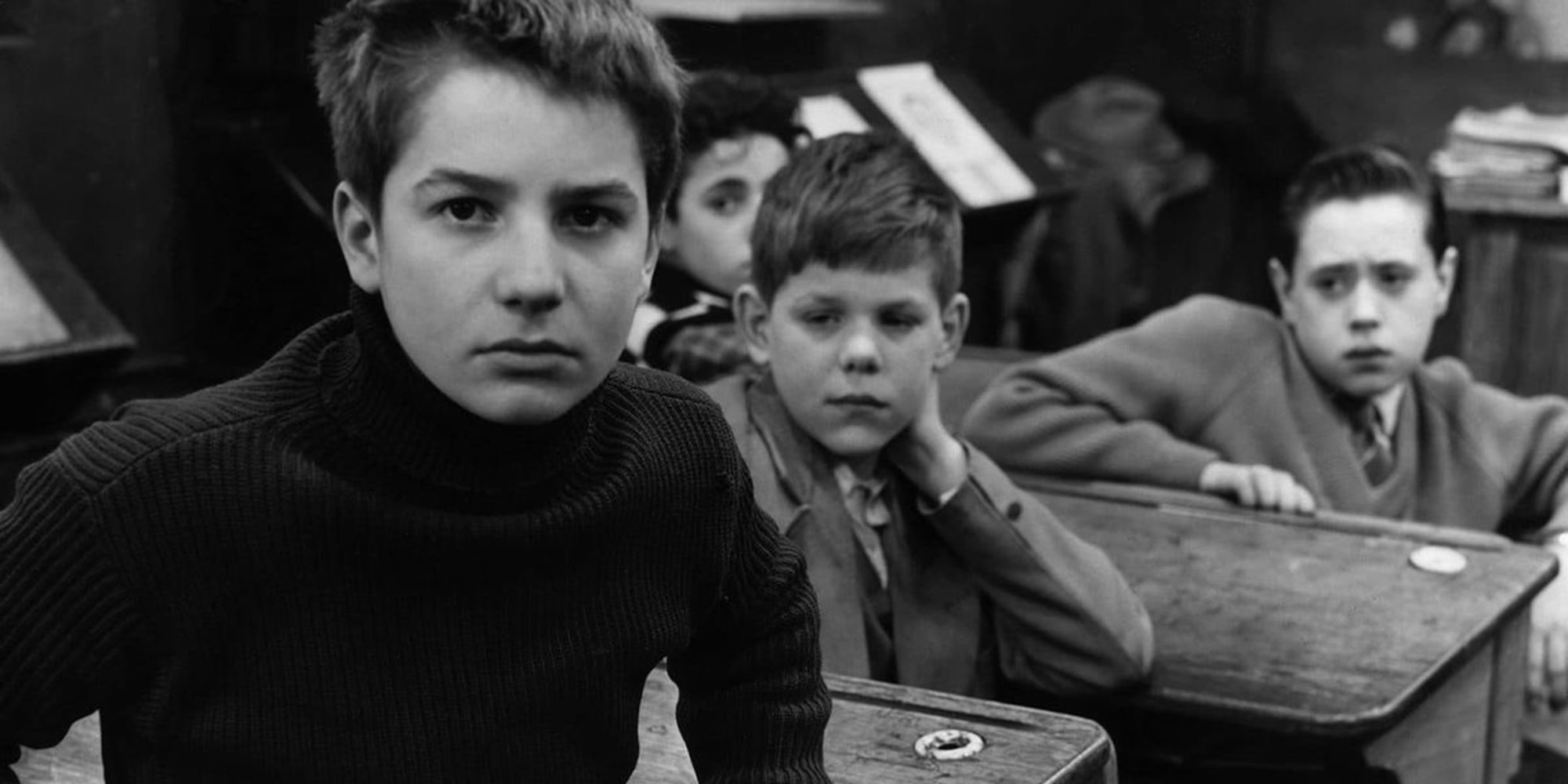 Scene with Antoine in the classroom in The 400 Blows.