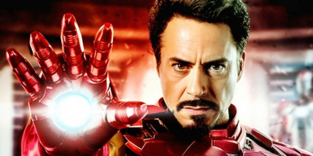 Tony Stark uses his blaster