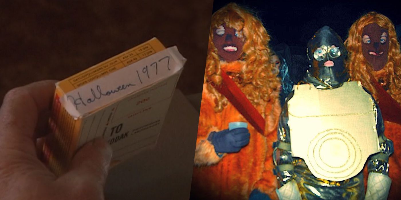 The Trailer Boys' Halloween costumes and a VHS tape labeled as &quot;Halloween 1977&quot;