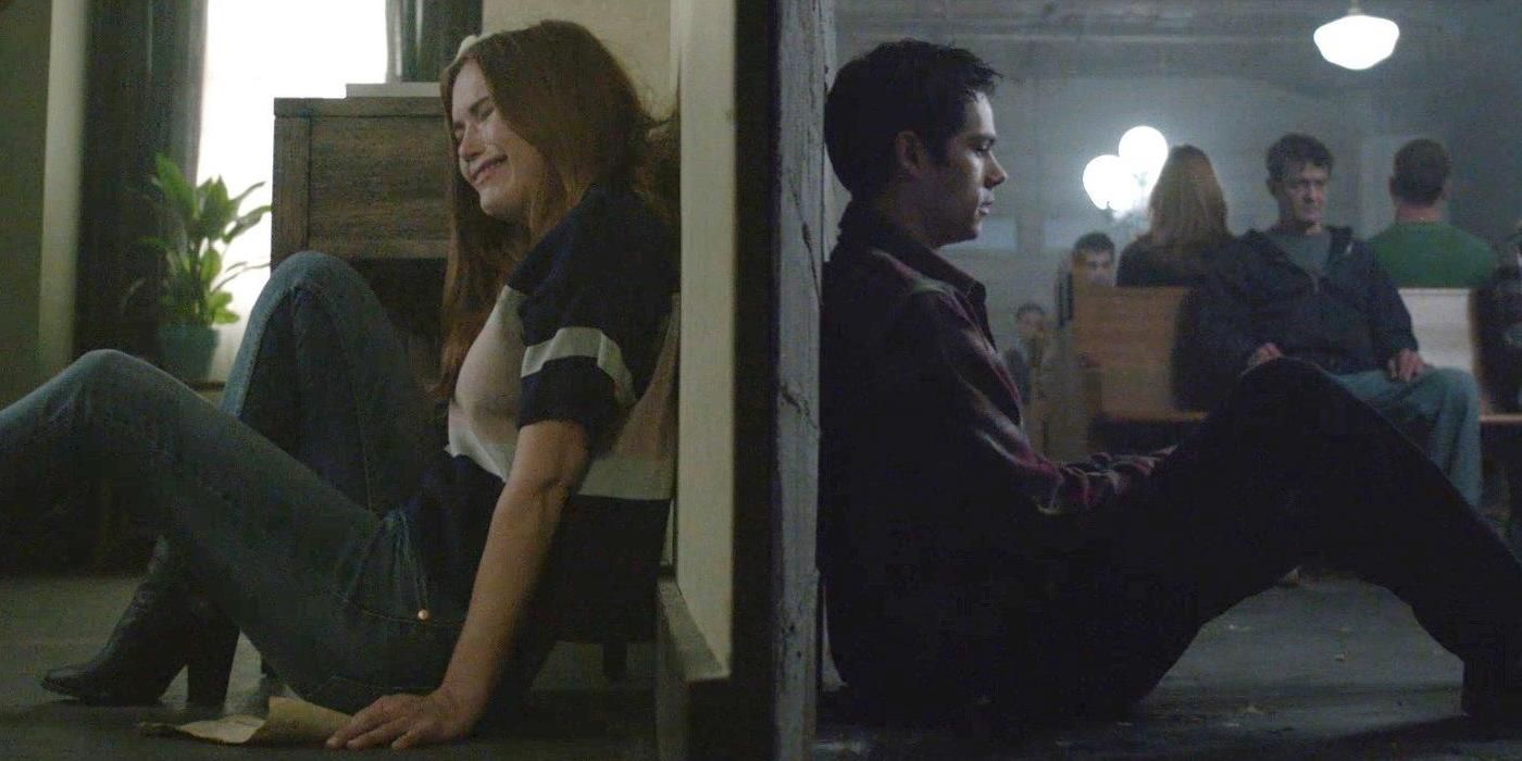 Lydia cries while trying to remember Stiles while he is trapped by the Ghost Rider in the way station in Teen Wolf
