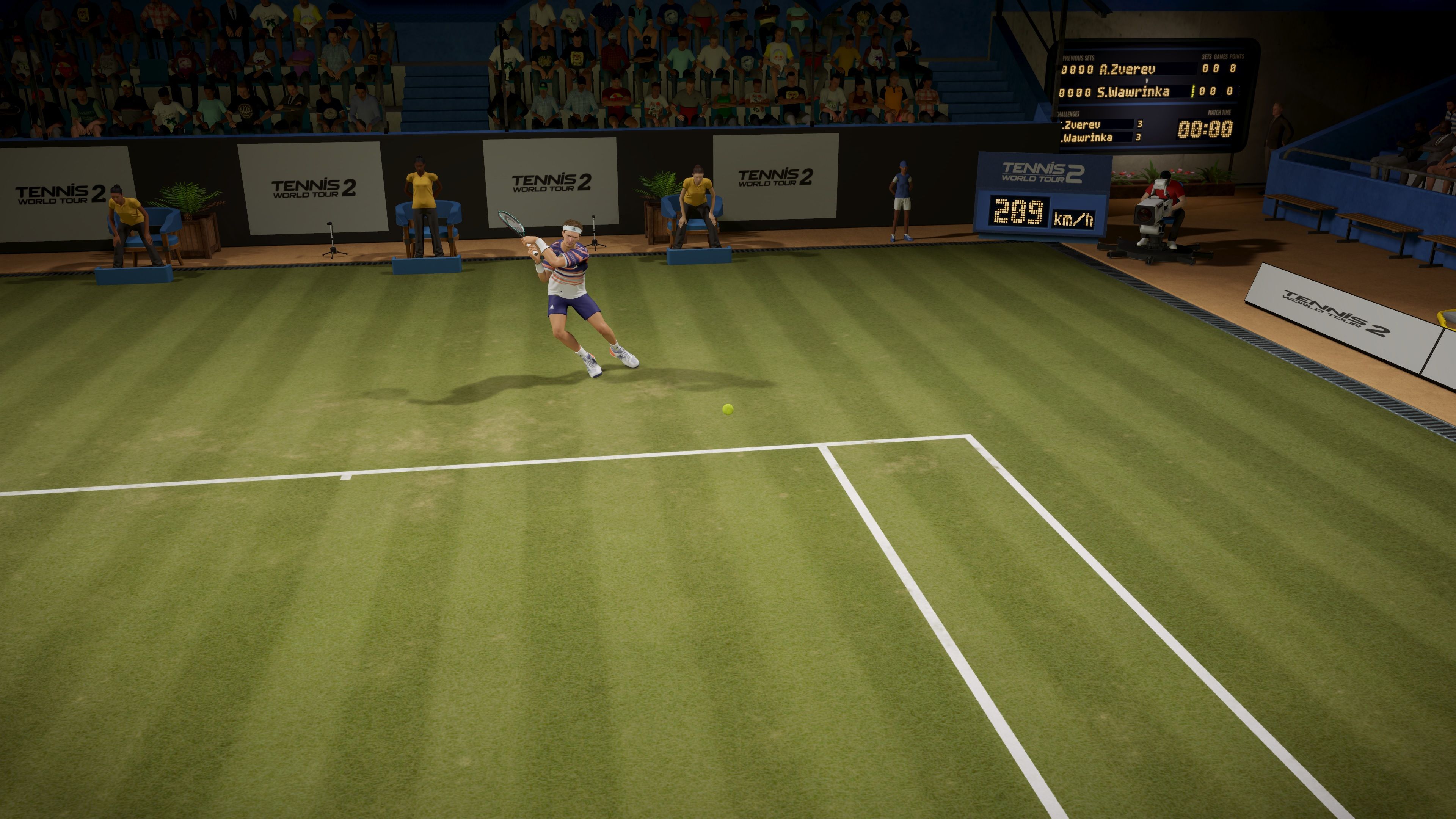 A screenshot of a player returning a shot in Tennis World Tour 2.
