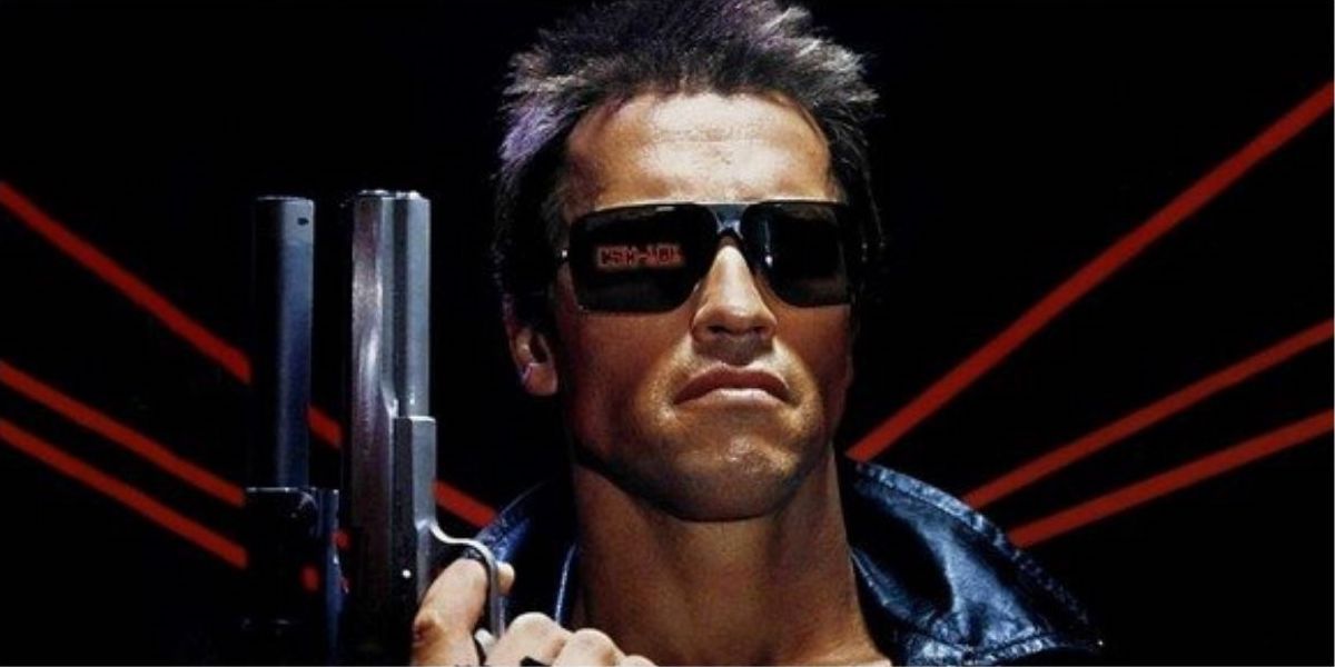Arnold as the T-800 in the Terminator Poster 1984