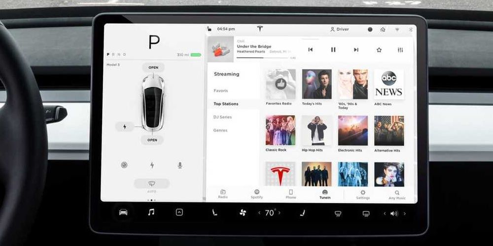 Tesla model 3 store screen features