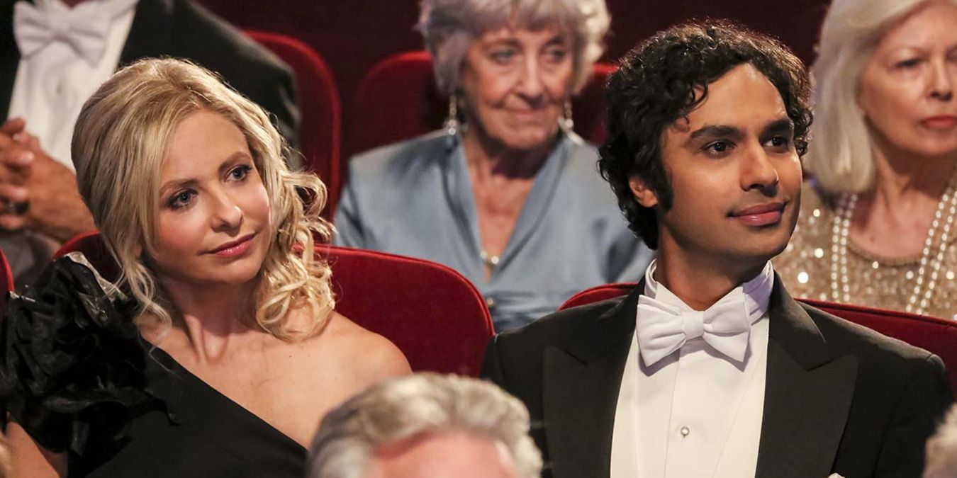 The Big Bang Theory Sarah Michelle Gellar &amp; Raj Sitting At Awards, Finale