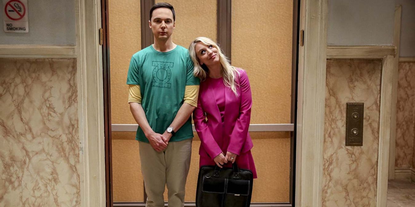 The Big Bang Theory Sheldon and Penny in the elevator.
