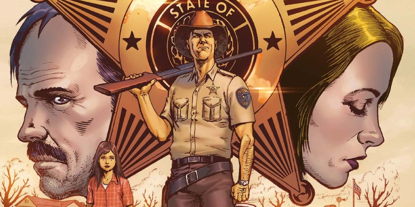 The Big country comic book cover with the sheriff holding a gun