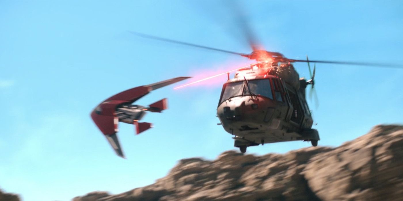 The Falcon and the Winter Soldier Redwing Shoots Down Helicopter with Laser
