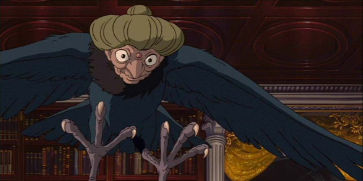 The Harpy with Yubaba's face in Spirited Away