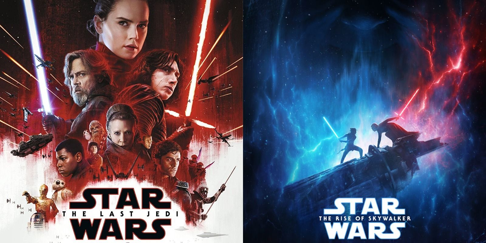 Posters for The Last Jedi and The Rise of Skywalker