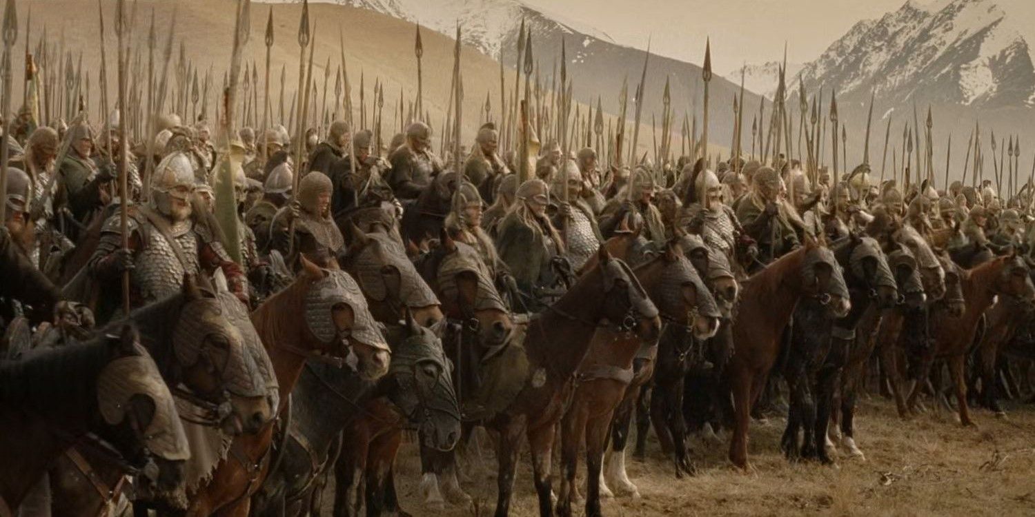 O Exército Rohan está aproveitando para se juntar à Batalha dos Campos de Pelennor