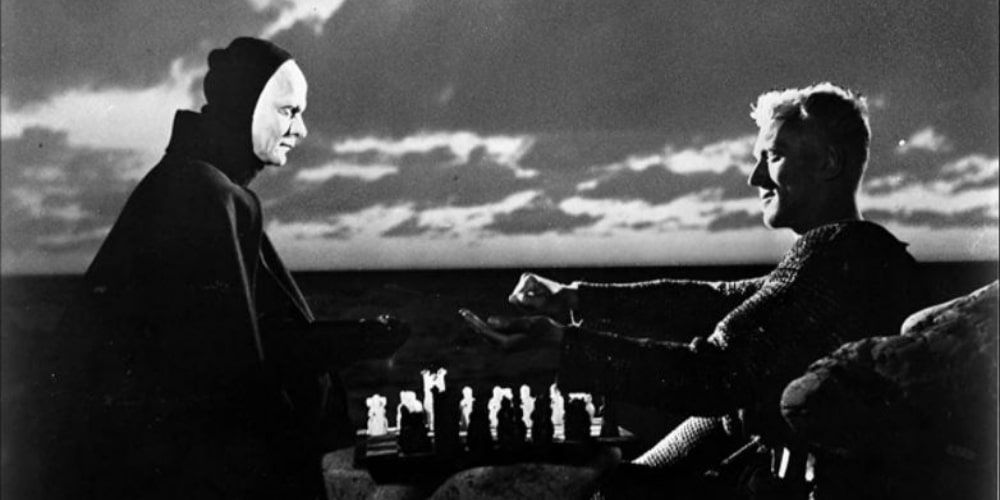 Scene from Seventh Seal with death