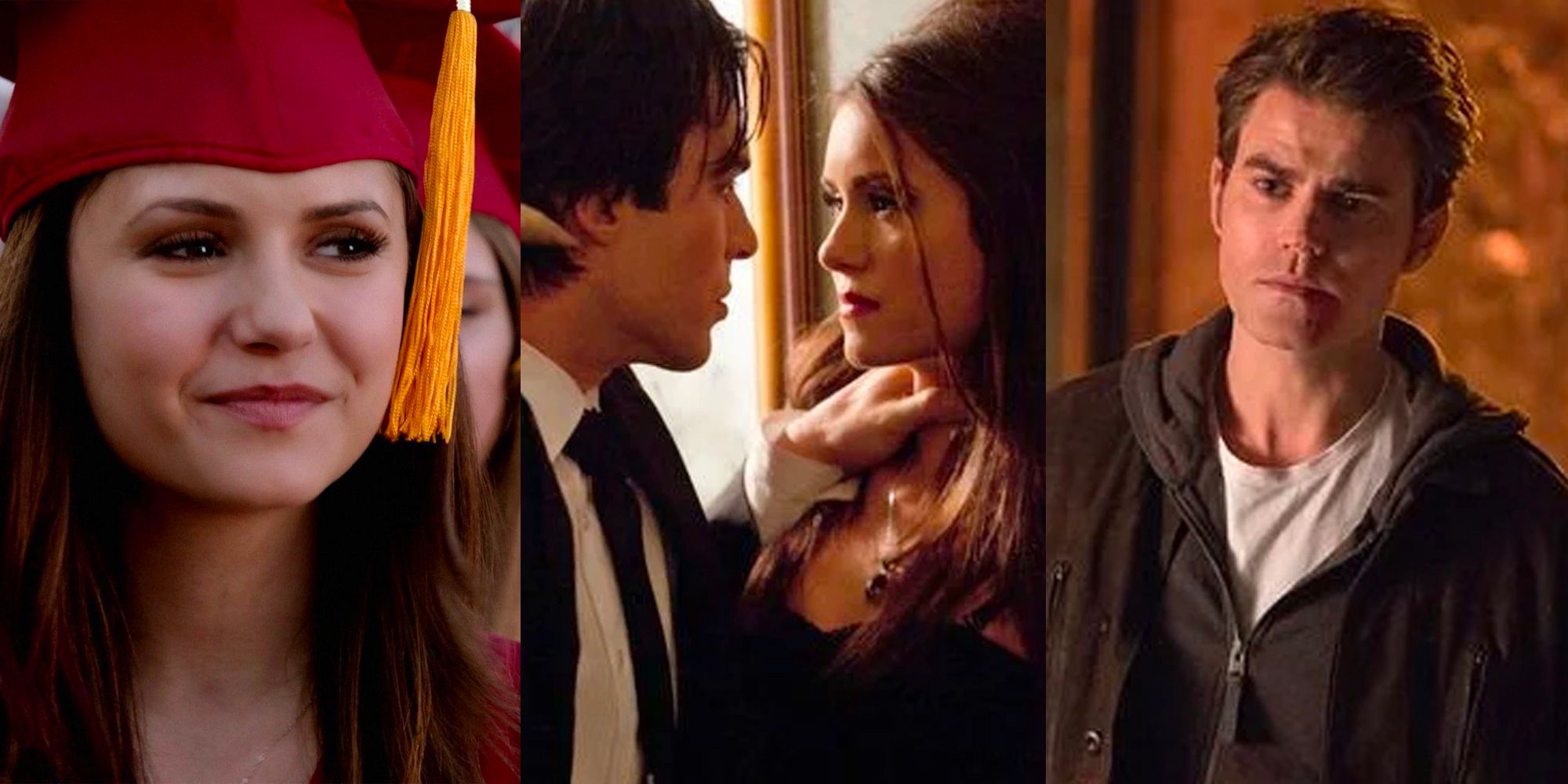 Gambar terpisah dari kelulusan Elena, Damon mengancam Katherine, dan Stefan melihat The Vampire Diaries
