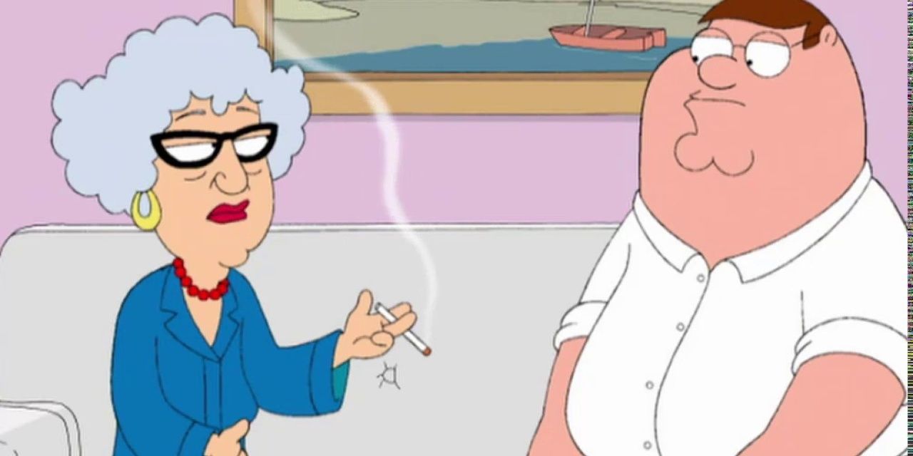 Peter speaks to his mother Thelma in Family Guy