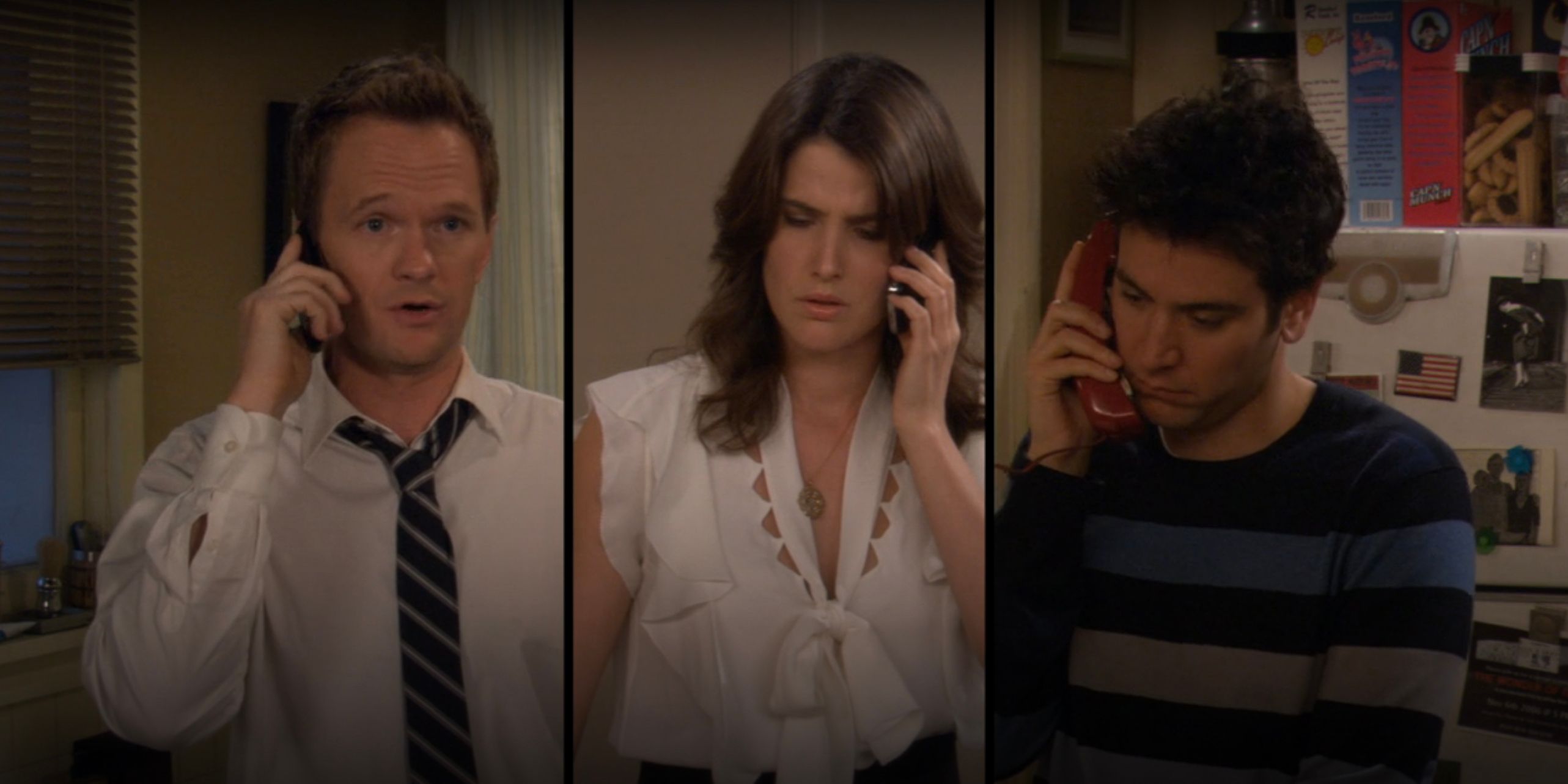 Barney, Ted, And Robin On The Phone